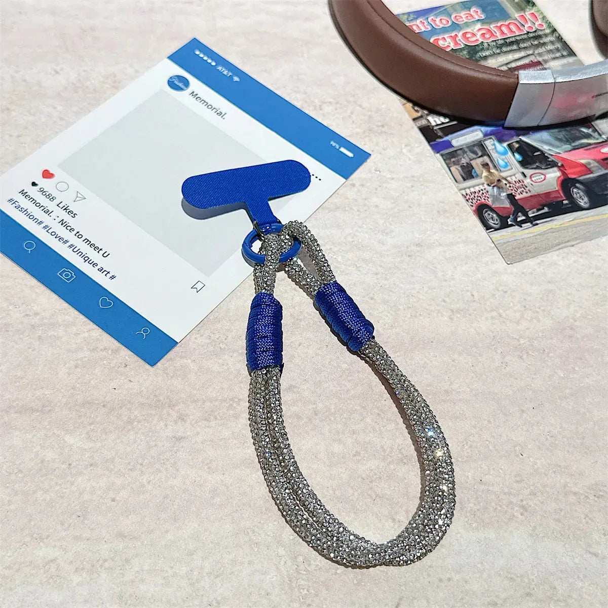 Cordon Téléphone Bandoulière Strass - Voyage Serein