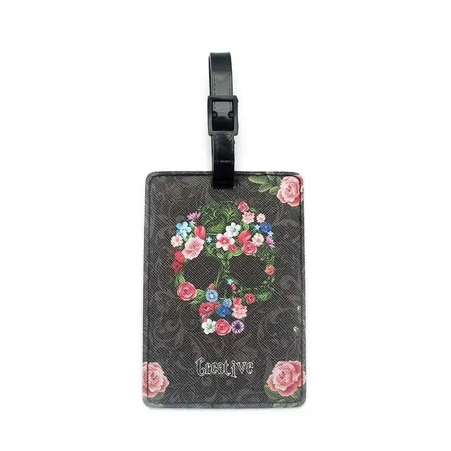 etiquette bagage creative skull