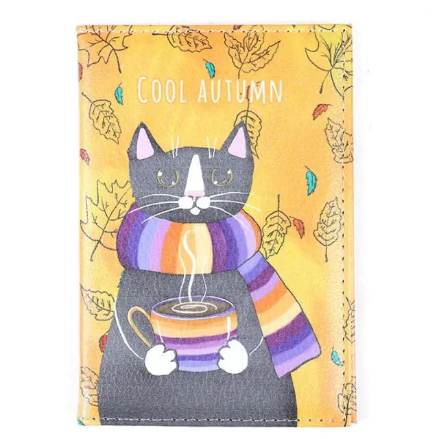 Etui Passeport Chat d’automne - Voyage Serein
