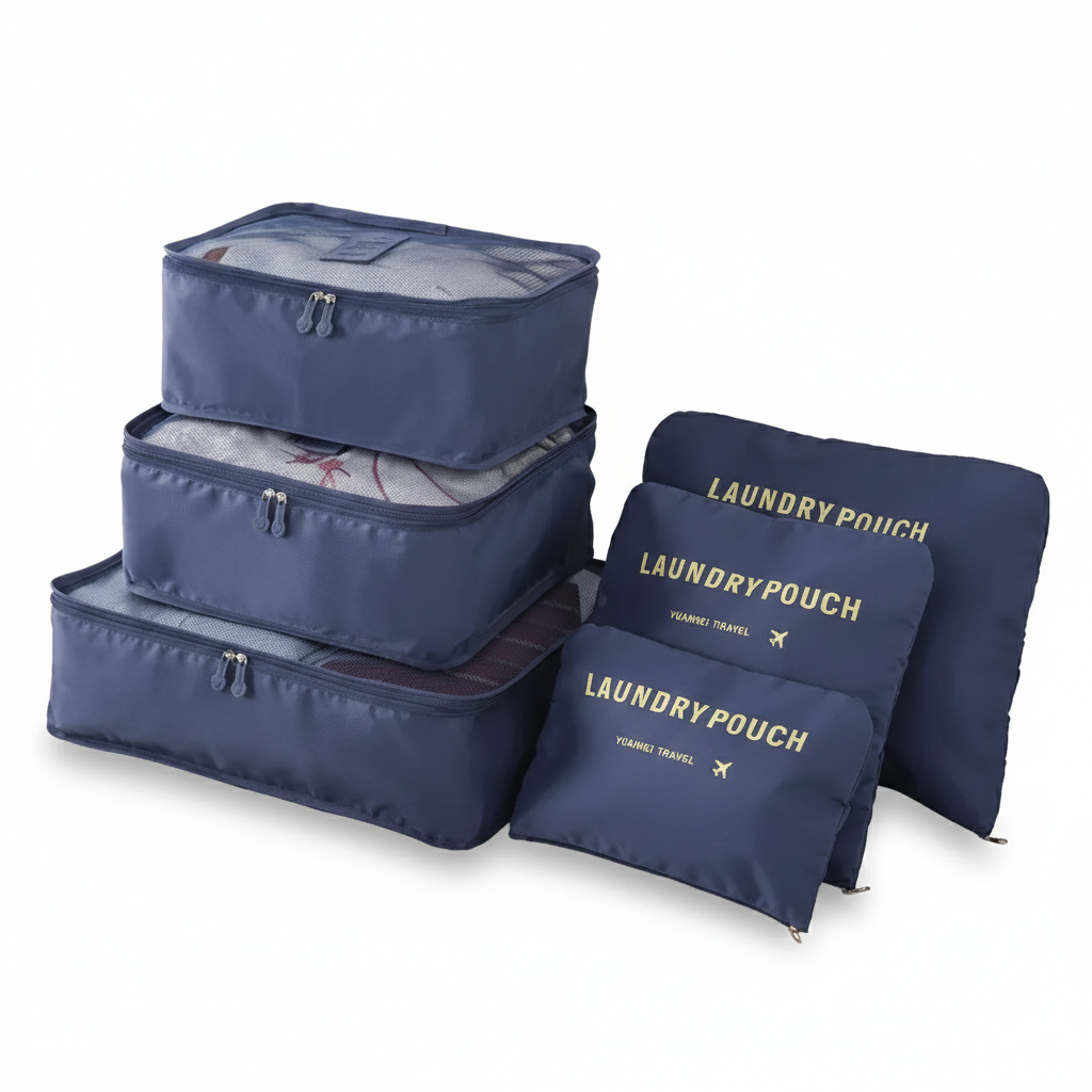 Organisateur de valise Laundry Pouch Lot 6 Bleu Foncé