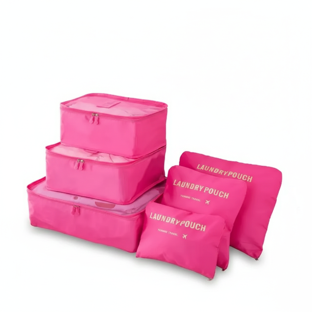 Organisateur de valise Laundry Pouch Lot 6 Bordeaux