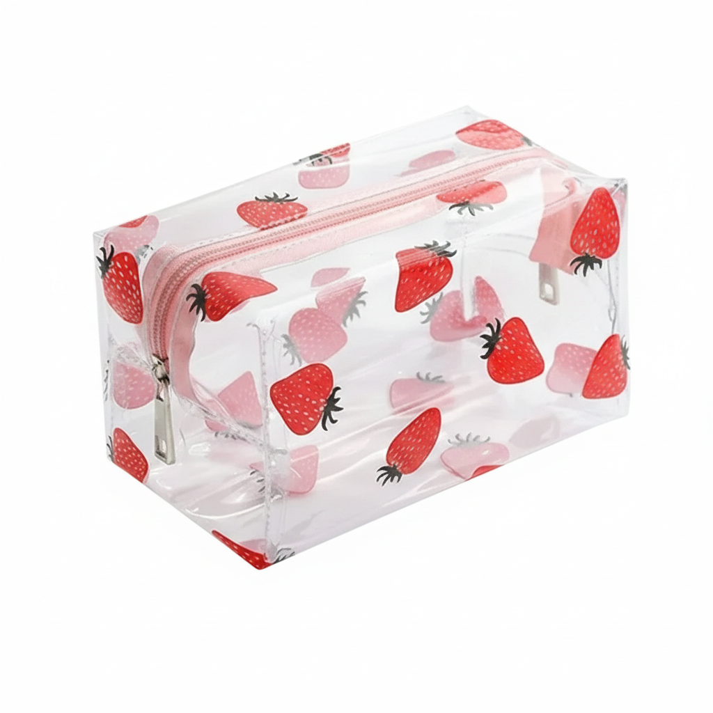Trousse Toilette Femme Transparente Look Fraise