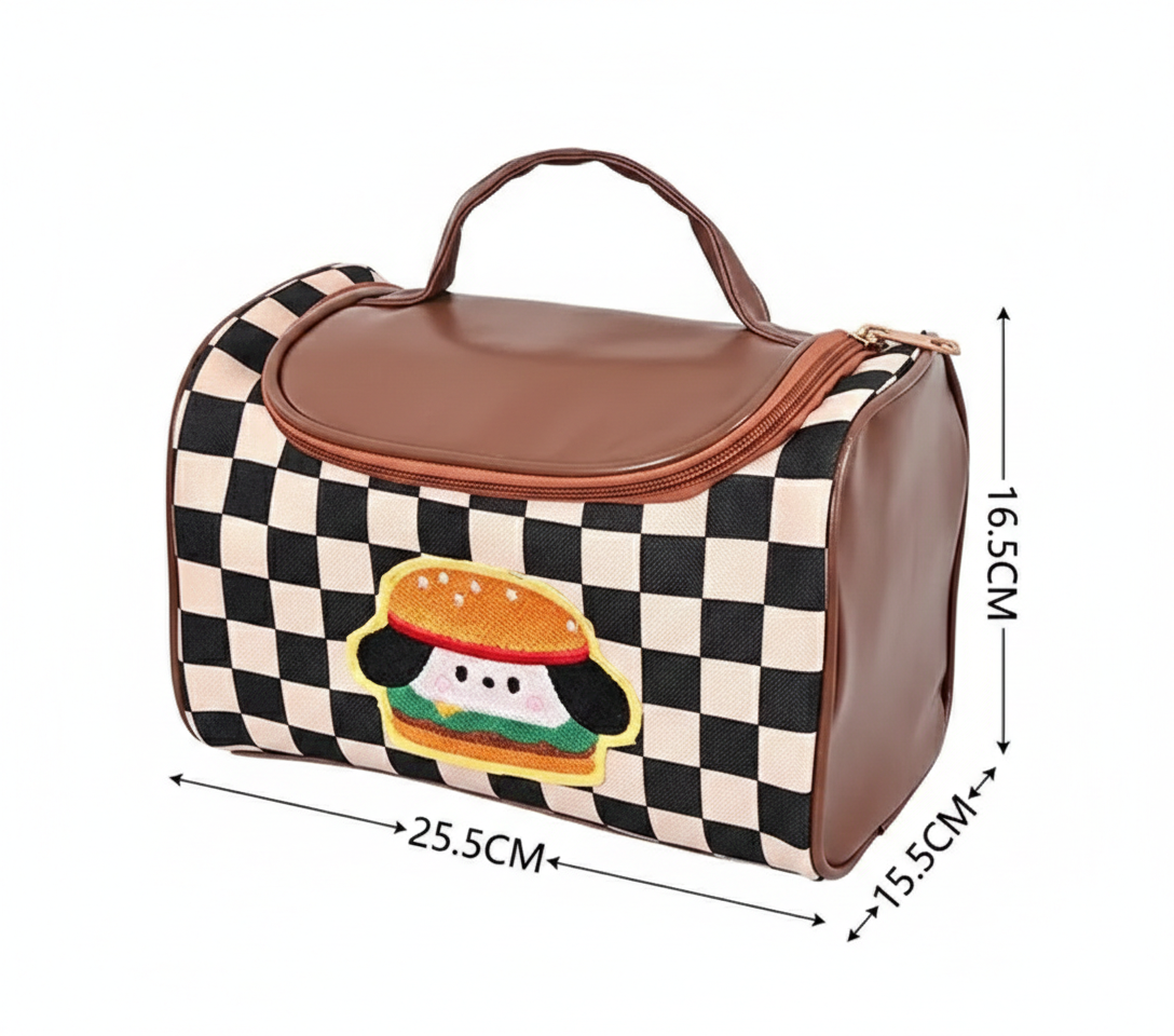 Trousse de Toilette Bebe Look Chien et Damier Noir