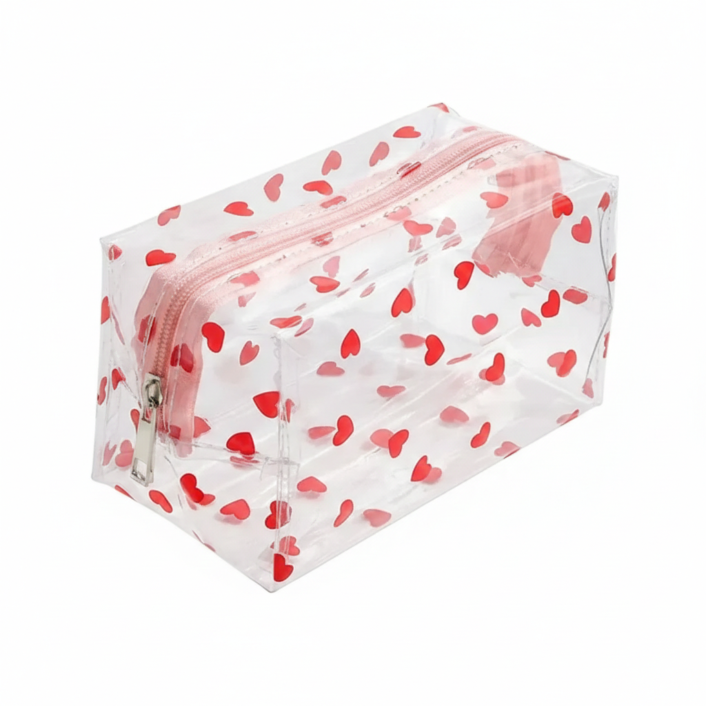 Trousse Toilette Femme Transparente Look Coeur