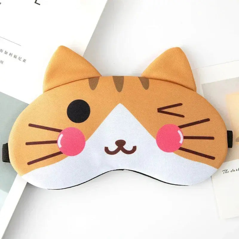 Masque de Sommeil Chat Orange - Voyage Serein