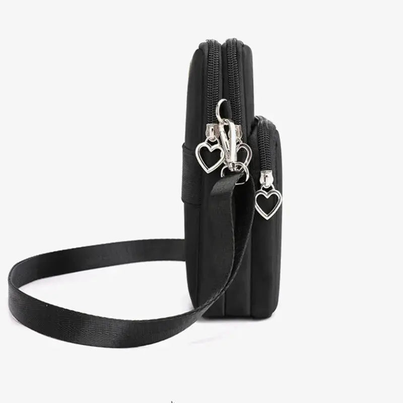 Mini Sac à Bandoulière pour Téléphone et Cartes Coeur - Voyage Serein