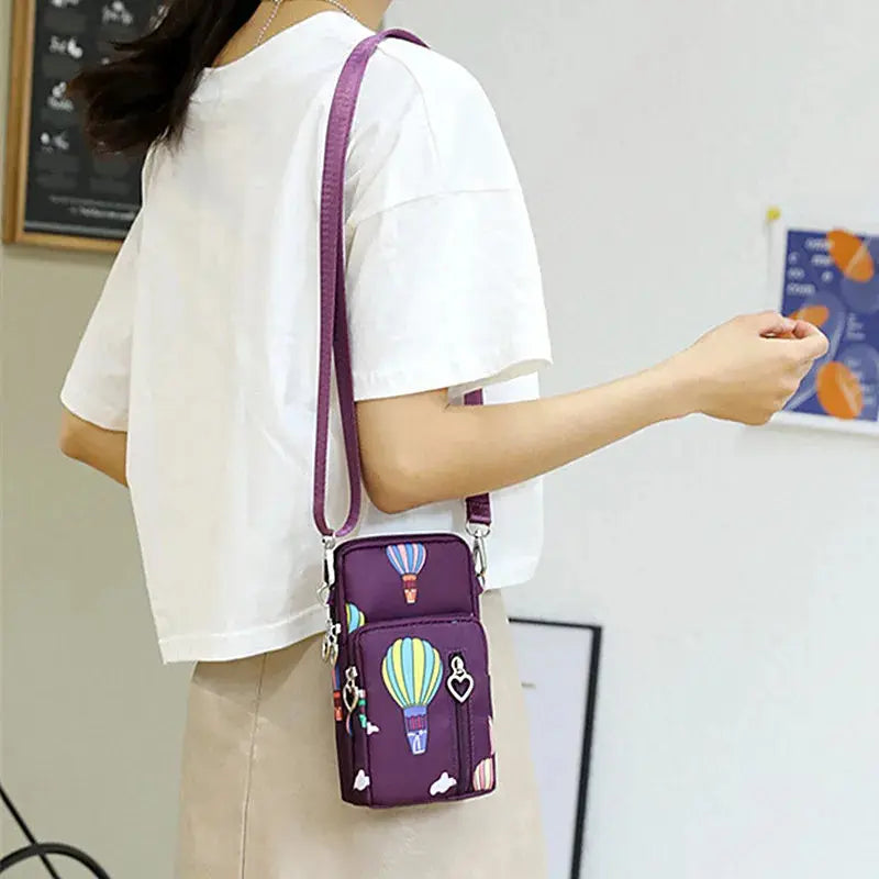Mini Sac à Bandoulière pour Téléphone et Cartes Coeur - Voyage Serein