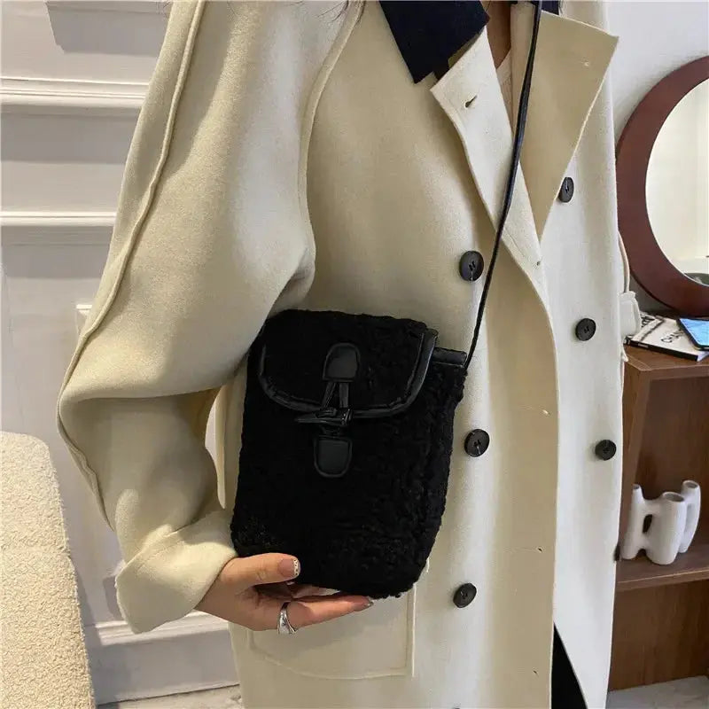 Mini Sac à Bandoulière pour Téléphone et Cartes Laine - Voyage Serein