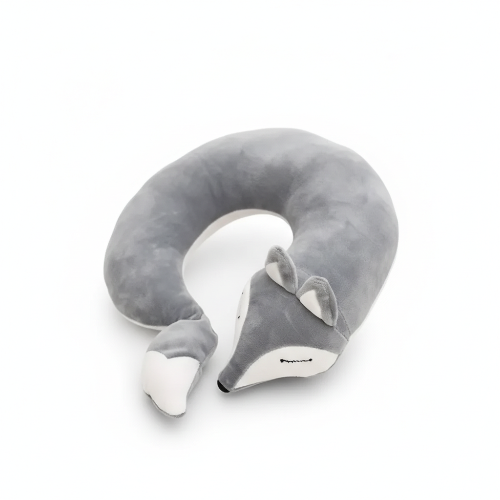 Coussin de Voyage Renard Gris