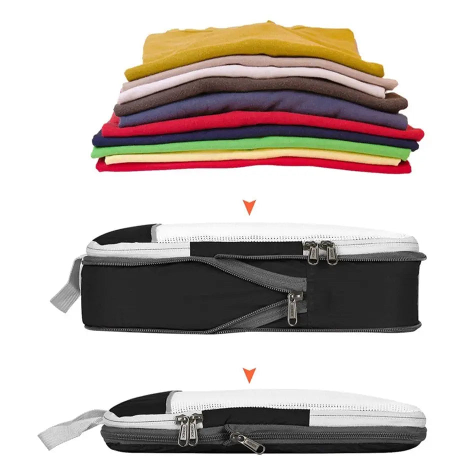 Organisateur de Valise Réductible Lot de 3 - Voyage Serein