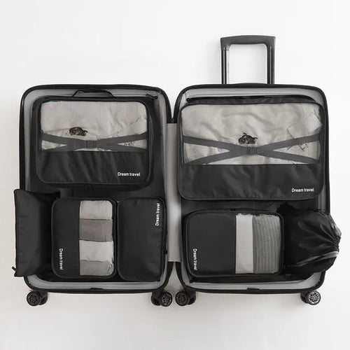 organisateur de valise dream travel noir set de 7