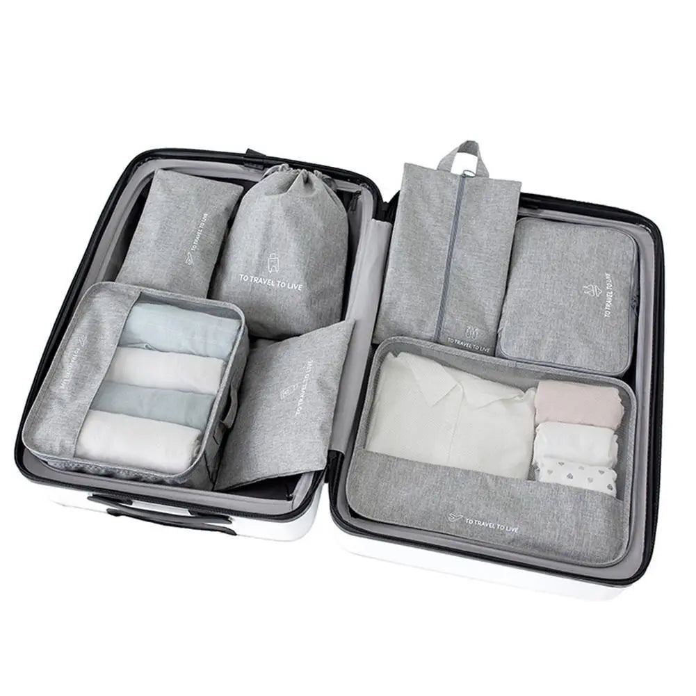 Organisateur de valise To Travel To Live Lot 7 Gris - Voyage Serein