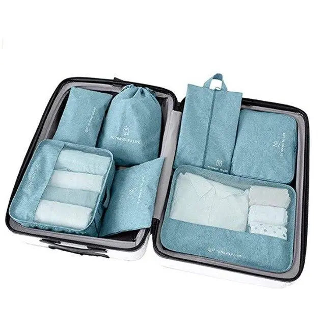 Organisateur de valise To Travel To Live Lot 7 Turquoise - Voyage Serein
