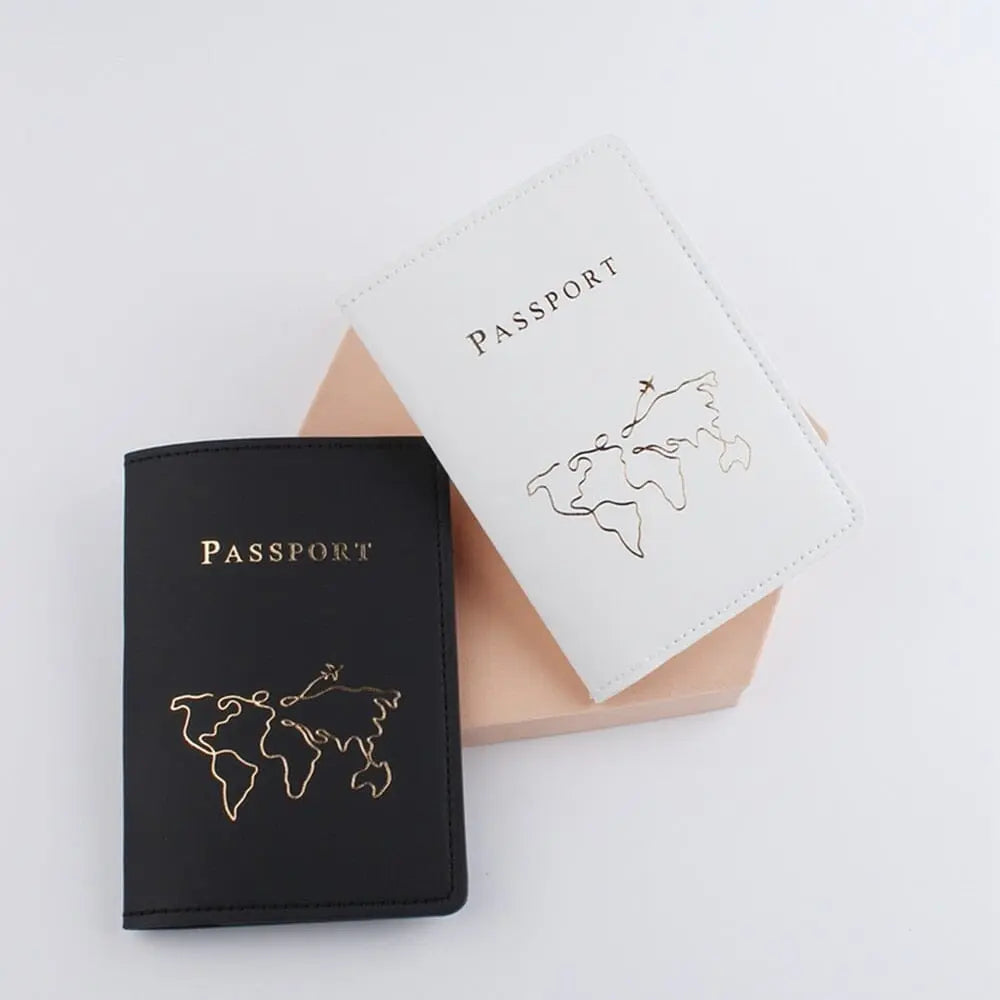 Porte Passeport Carte Du Monde Simpliste - Voyage Serein