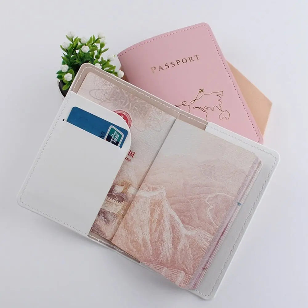 Porte Passeport Carte Du Monde Simpliste - Voyage Serein