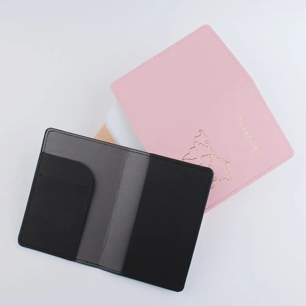 Porte Passeport Carte Du Monde Simpliste - Voyage Serein