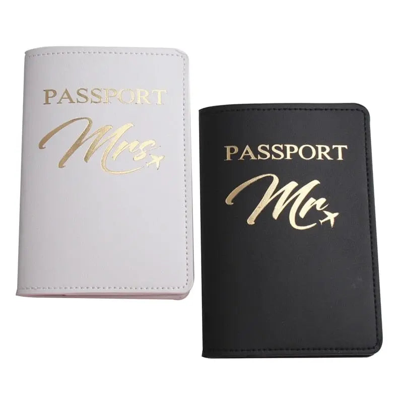 Porte Passeport et Étiquettes Valise Couple Mr & Mrs - Voyage Serein