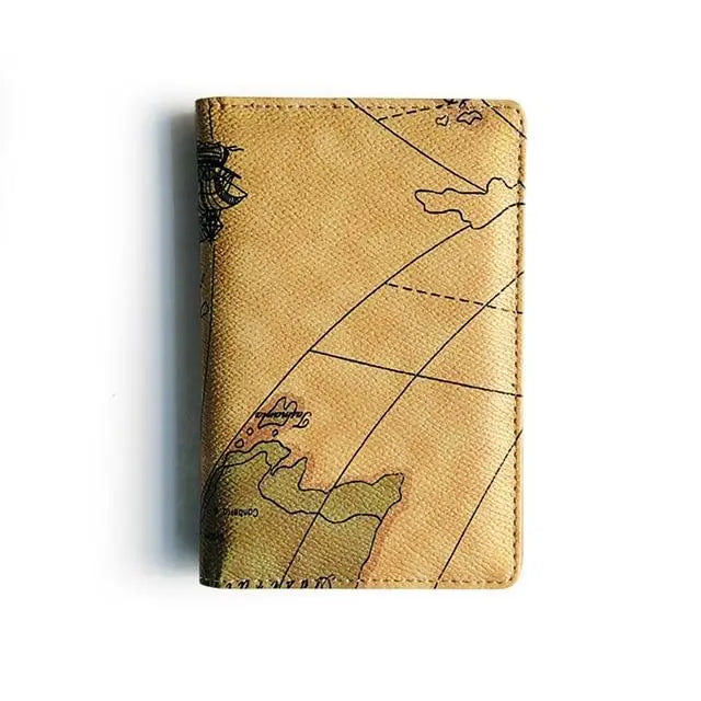 etui passeport antique map