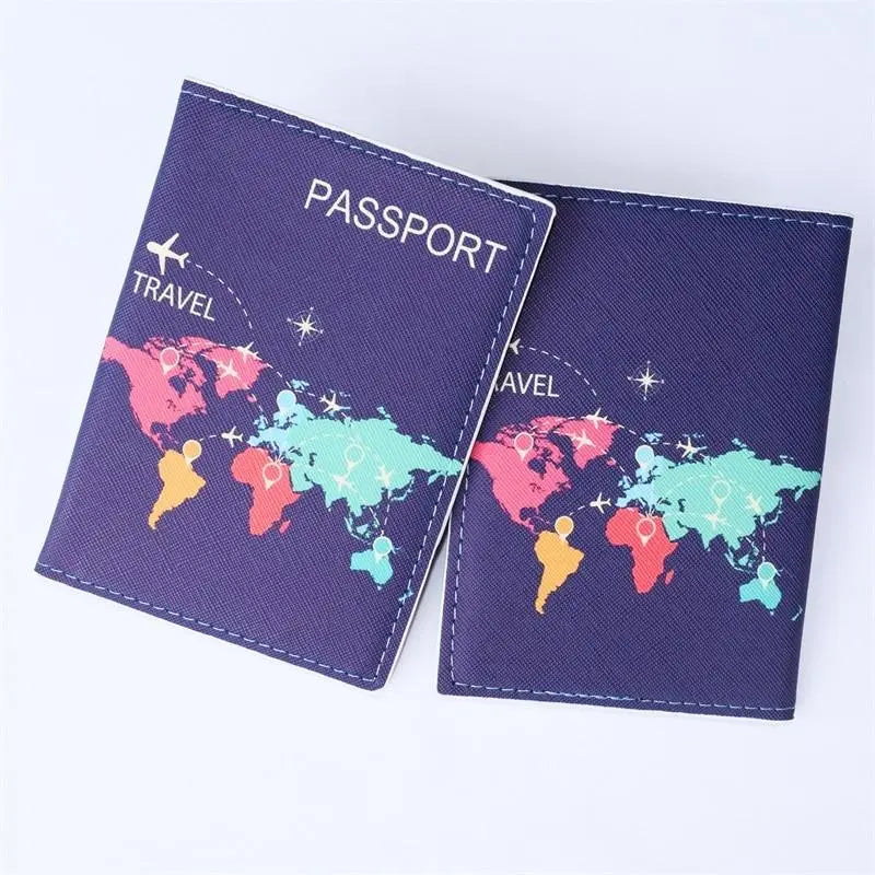 Protege Passeport Carte du Monde Colorée - Voyage Serein
