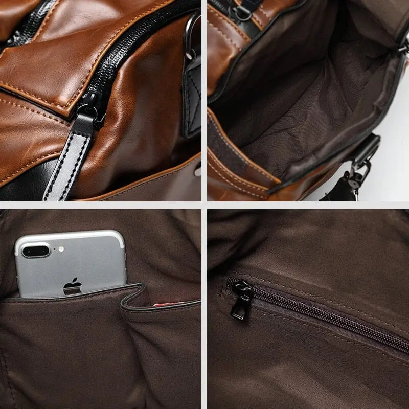 Sac de Voyage Escapade Vintage Cuir Marron - Voyage Serein