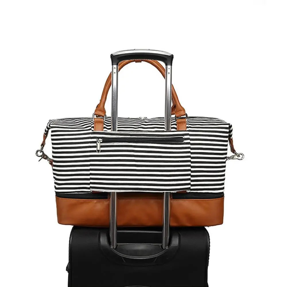 Sac de Voyage Femme Rayures Marines - Voyage Serein