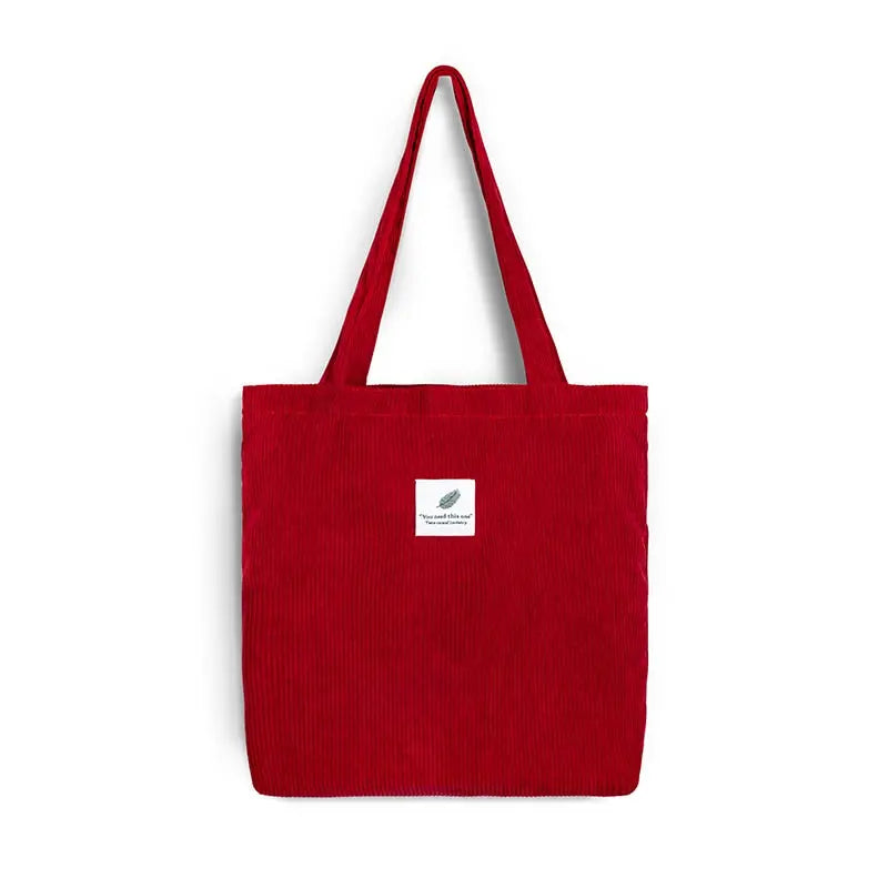 Sac de Voyage Femme Tote Bag en Velours Côtelé - Voyage Serein