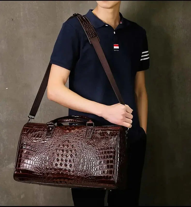 Sac de Voyage Homme en cuir de Crocodile - Voyage Serein