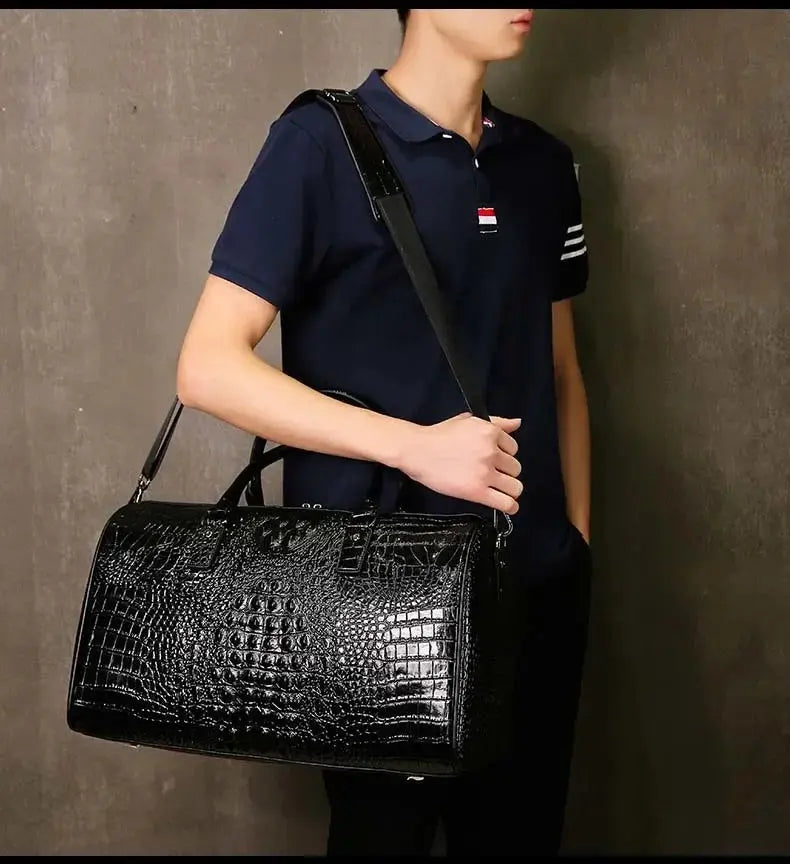 Sac de Voyage Homme en cuir de Crocodile - Voyage Serein