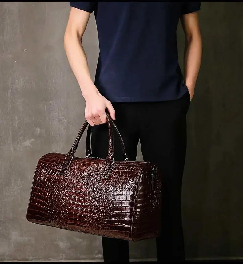Sac de Voyage Homme en cuir de Crocodile - Voyage Serein
