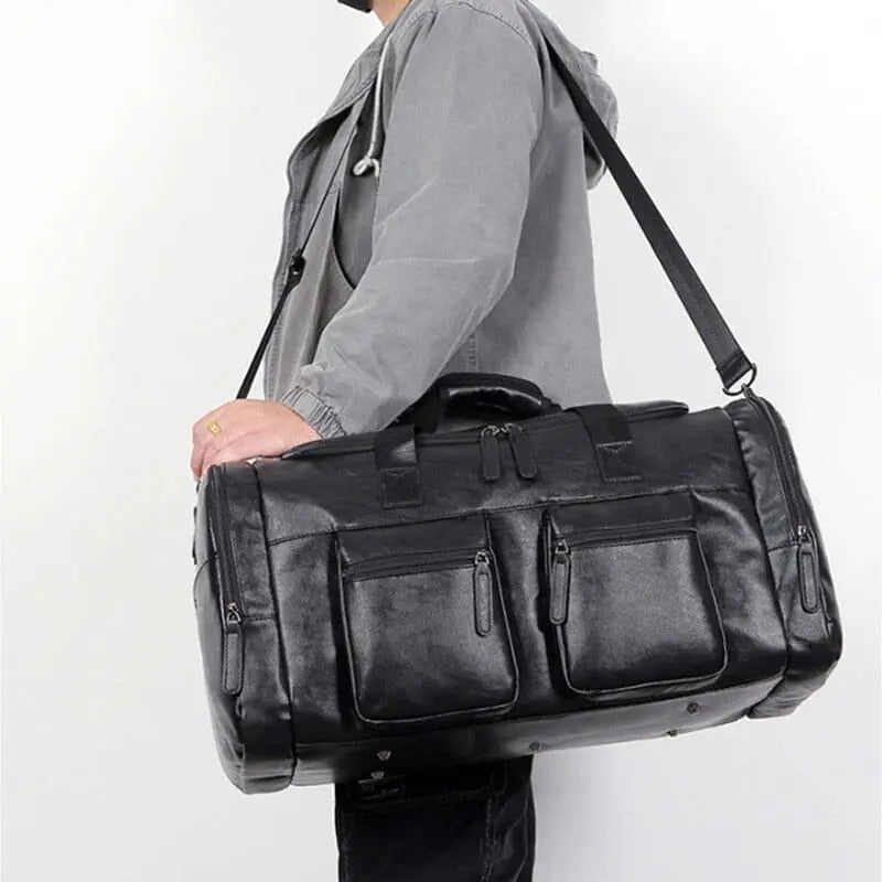 Sac de Voyage Vintage Cuir Multifonctionnel - Voyage Serein