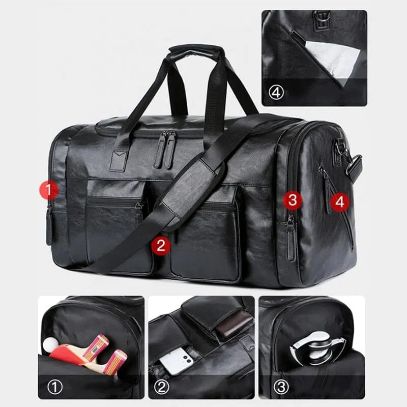 Sac de Voyage Vintage Cuir Multifonctionnel - Voyage Serein