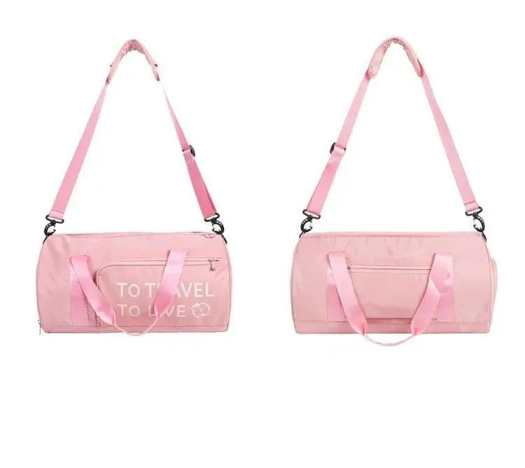 Sac de Voyage avec Poche Chaussures "To Travel To Live" - Voyage Serein