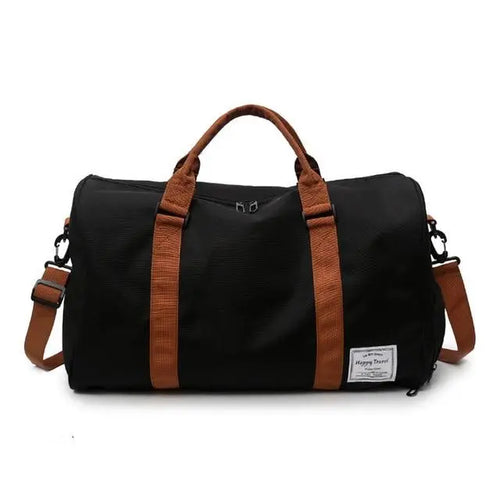 Sac de Voyage avec Poche à Chaussures Noir - Voyage Serein
