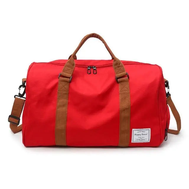 Sac de Voyage avec Poche à Chaussures Rouge - Voyage Serein