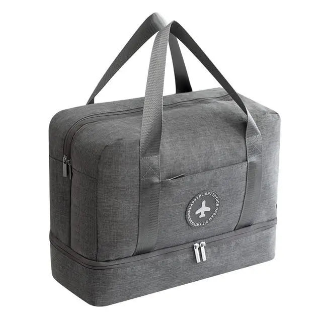 sac voyage compartiment chaussures gris happy flight