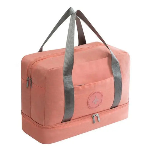 sac voyage compartiment chaussures rose saumon happy flight