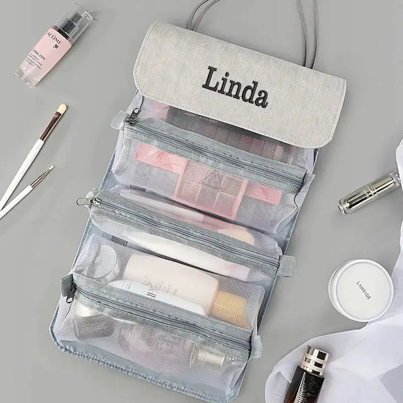 trousse de toilette personnalisable femme pliable