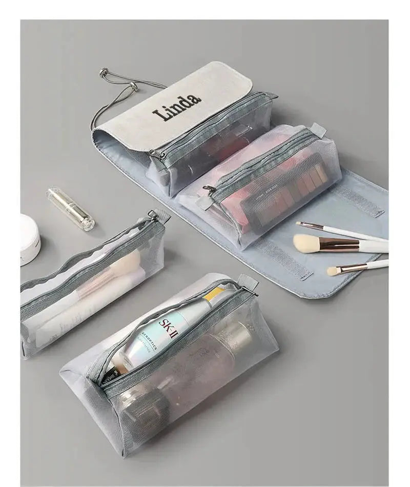 Trousse Toilette Femme Prénom Personnalisé Pliable - Voyage Serein