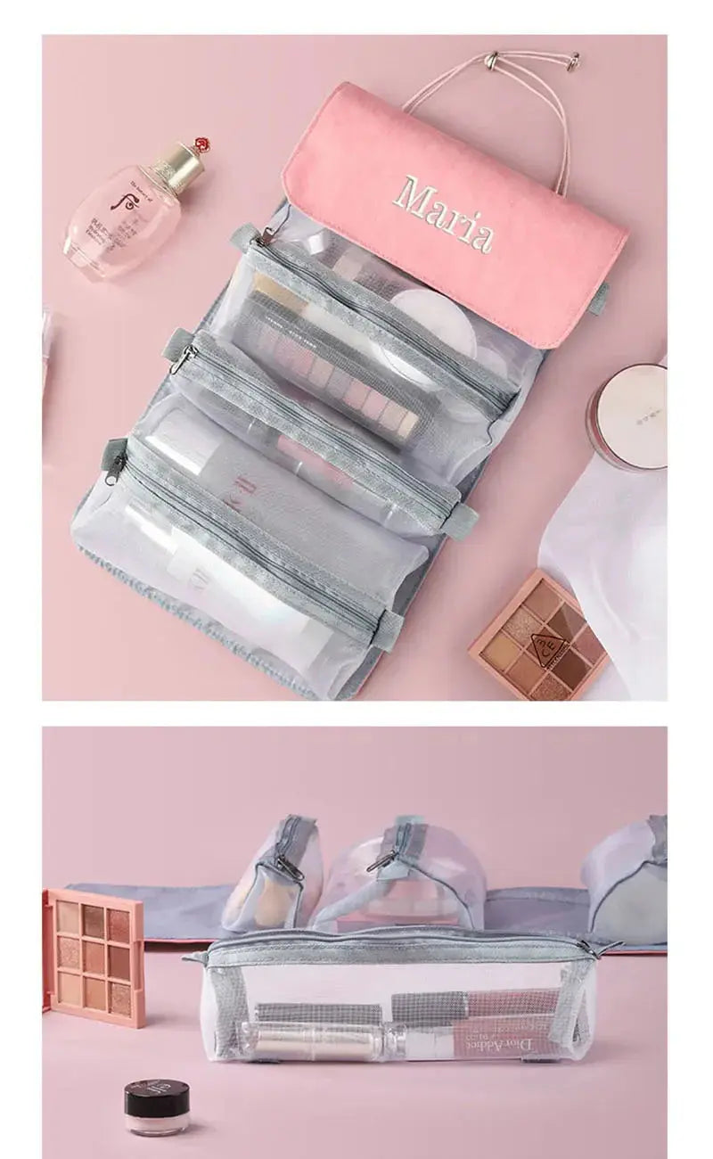 Trousse Toilette Femme Prénom Personnalisé Pliable - Voyage Serein