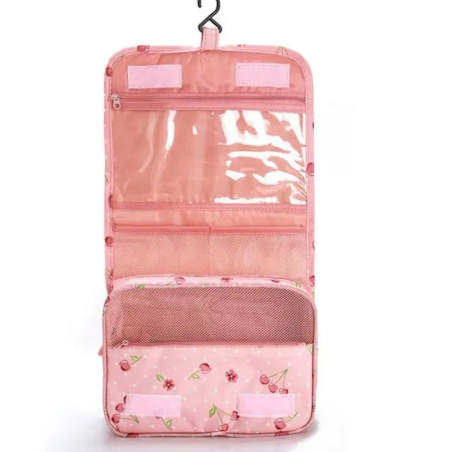 trousse de toilette voyage cerises rose