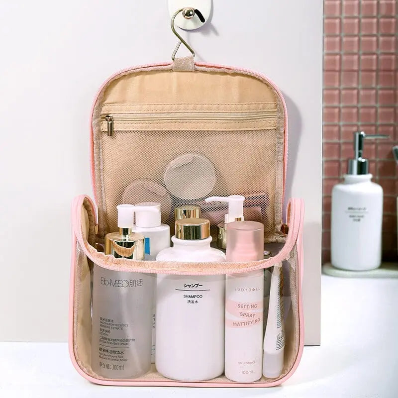 Trousse de Toilette à Suspendre Élégante et Transparente - Voyage Serein
