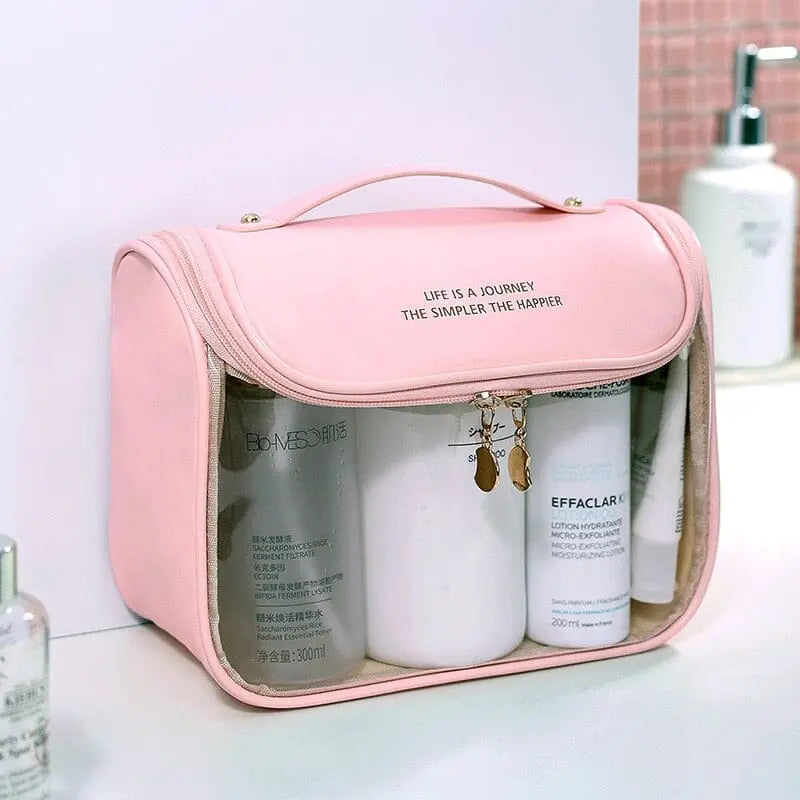 Trousse de Toilette à Suspendre Élégante et Transparente - Voyage Serein
