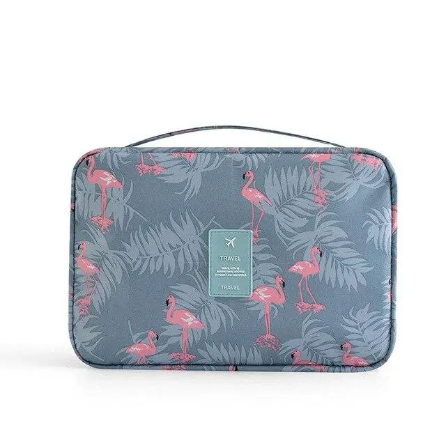 trousse de toilette voyage flamant rose