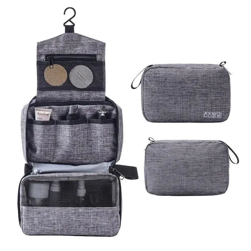 Trousse de Toilette à Suspendre Look TravelBasics Grise - Voyage Serein