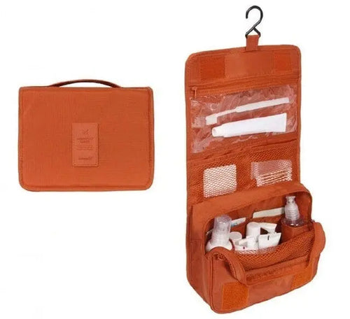 trousse de toilette a suspendre de voyage orange