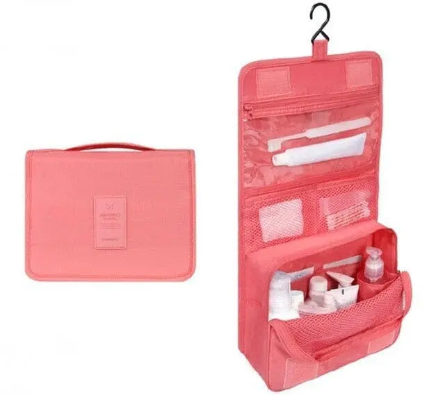 trousse de toilette a suspendre de voyage rose