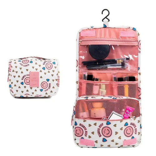 Trousse de Toilette à Suspendre Smiley Rose - Voyage Serein