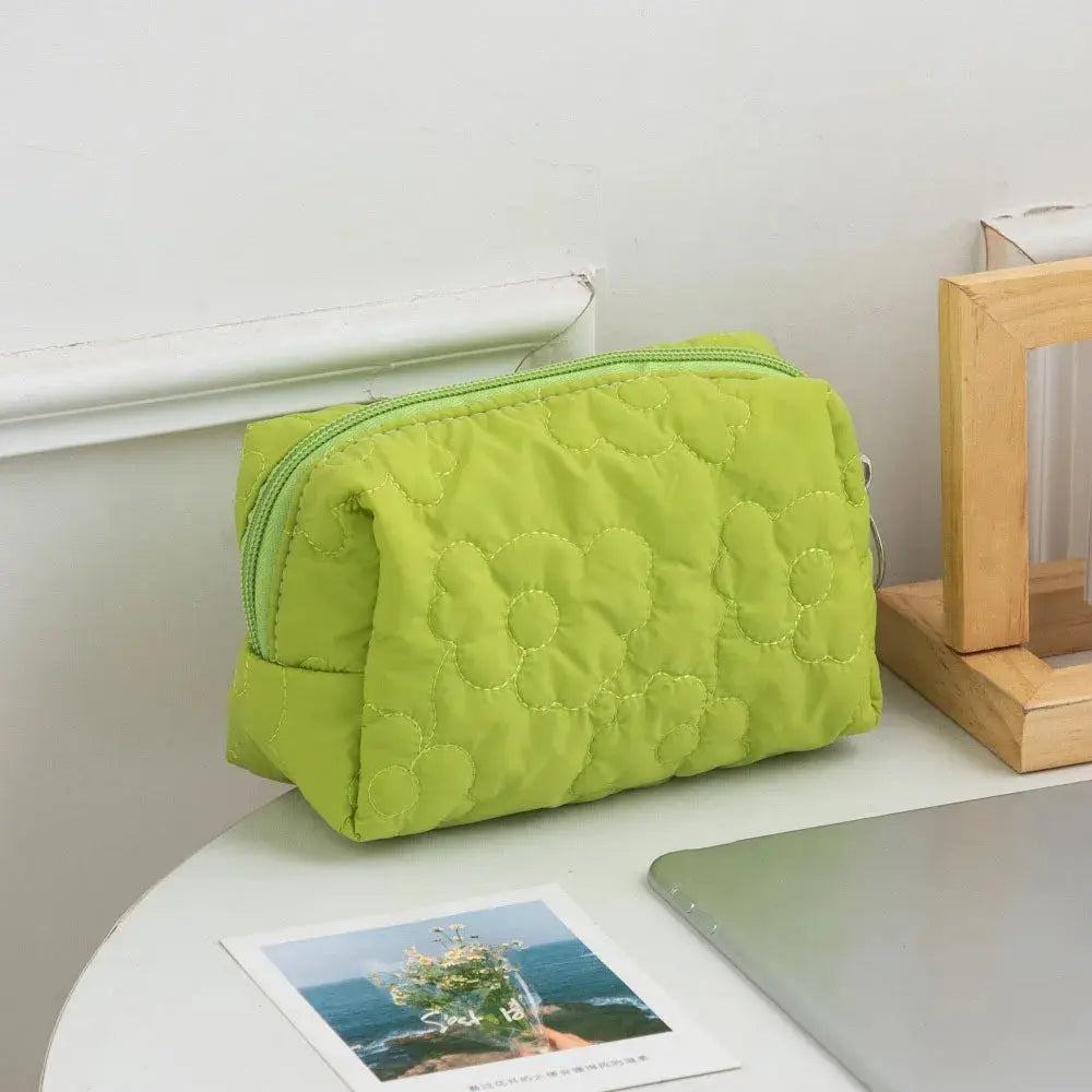 Trousse de toilette femme matelassée à fleurs - Voyage Serein