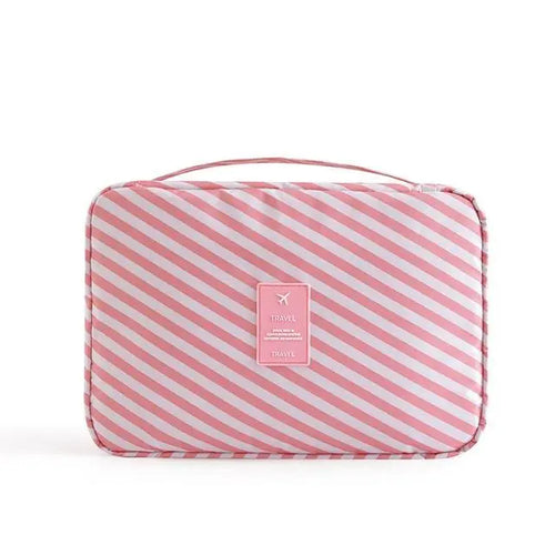 Trousse toilette femme Rayures Roses - Voyage Serein