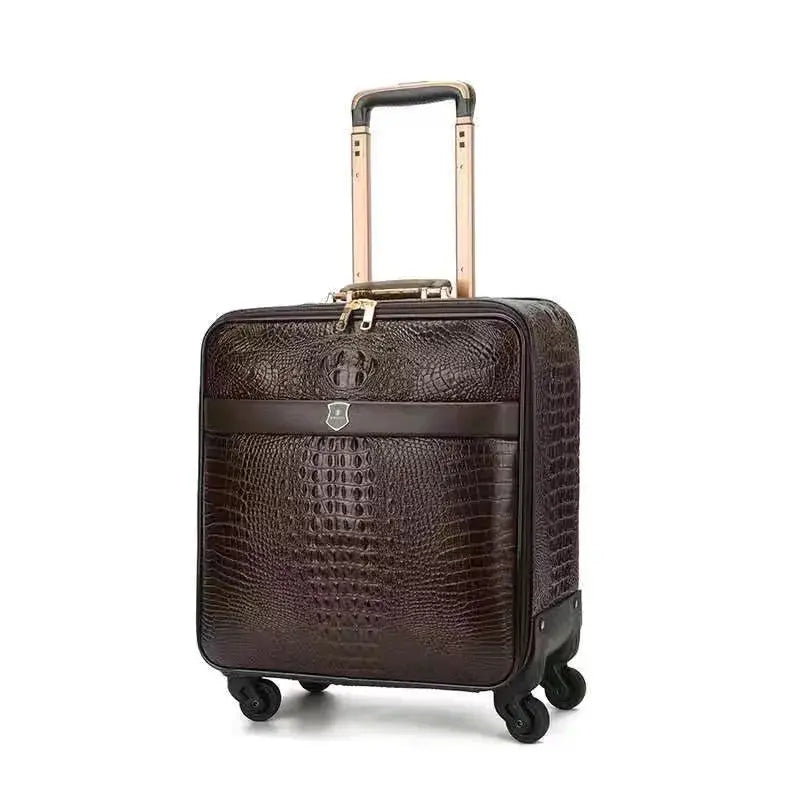 Valise Cabine Aspect Peau de Crocodile - Voyage Serein